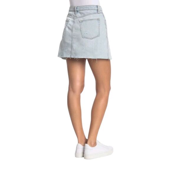 Free People Denim Skirt Montauk Light Wash Distressed Jean Skirt sz 29 Mini - Picture 4 of 11